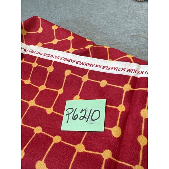 Kim Schaefer Andover Fabric Red/Yellow Geometric 1/2 yard 44" Cotton Quilting Se - Picture 5 of 5